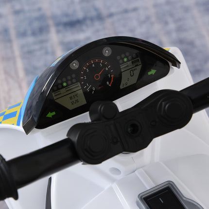 Kids 3-Wheel Ride-On Police Bike with Music, Lights & Safe Seat for Toddlers 18-36 Months - Blue