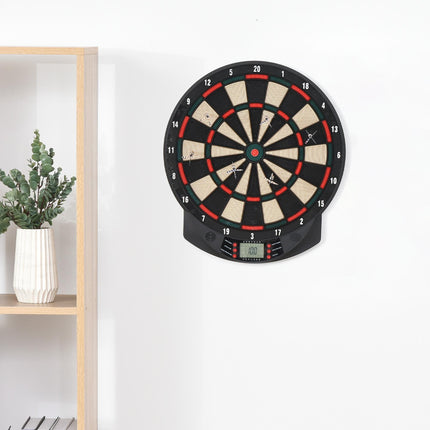 Electronic Plastic Dartboard with 6 Darts 9.5g - Black