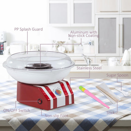 Professional Electric Cotton Candy Machine 450W Candy Floss Maker - Red