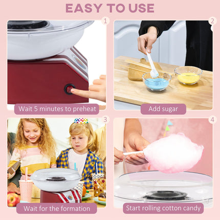 Professional Electric Cotton Candy Machine 450W Candy Floss Maker - Red