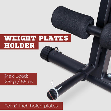 Foldable Adjustable Dumbbell Weight Lifting Sit Up Ab Bench for Home Gym Training - Black Red