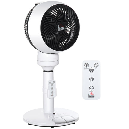 28'' Air Circulator Fan with 3 Speeds, 3 Modes, 70° Oscillation, 90° Tilt, Height Adjustable & Remote - Black & White