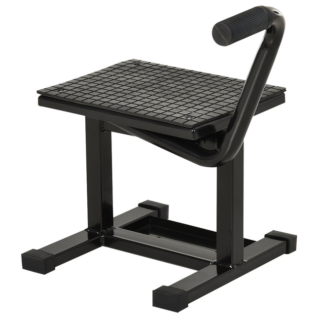 Adjustable Steel Motorbike Jack Lift 27.5-39.5cm Height - Black