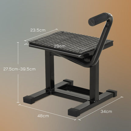 Adjustable Steel Motorbike Jack Lift 27.5-39.5cm Height - Black