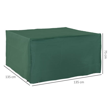 Rattan Furniture Cover Cube Design Waterproof Oxford Fabric 135x135x75 cm - Black