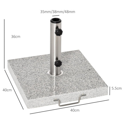 28kg Garden Umbrella Base Marble Parasol Holder with Wheels and Handle - Hemp Gray
