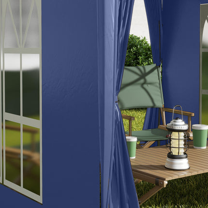 Instant Pop Up 2x2m Garden Gazebo Tent with Removable Walls - Blue