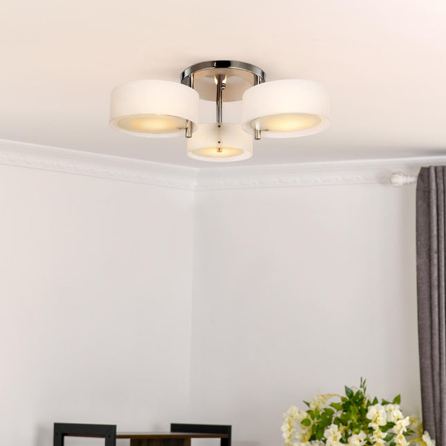 Acrylic Lamp Indoor 3 Light Pendant Chandelier Flush Mount Office Living Room Be