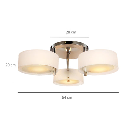 Acrylic Lamp Indoor 3 Light Pendant Chandelier Flush Mount Office Living Room Be