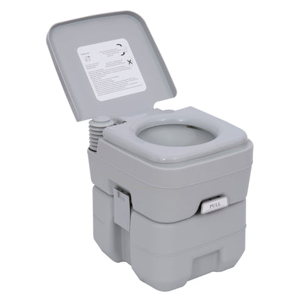 Portable Camping Toilet, 20L Flushable Porta Potty Portaloo with 2 Detachable Ta