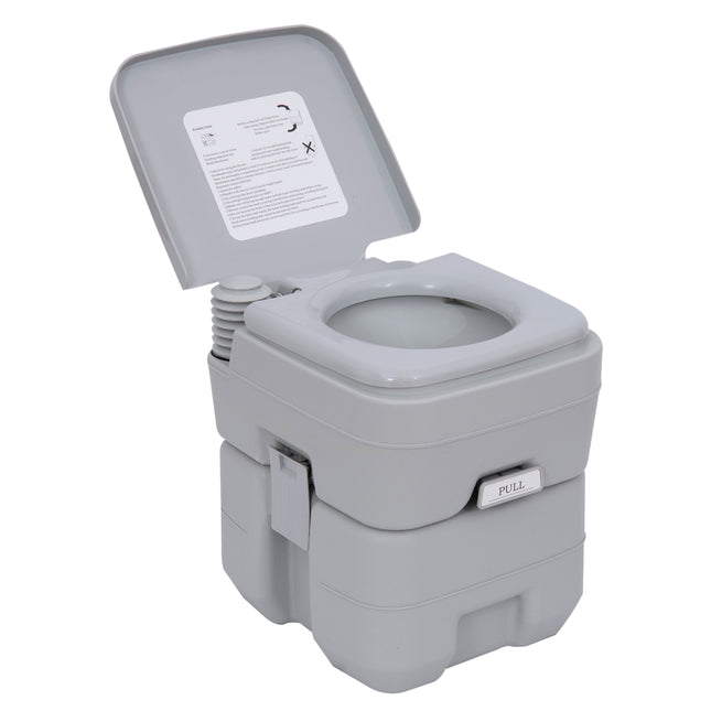 Portable Camping Toilet, 20L Flushable Porta Potty Portaloo with 2 Detachable Ta