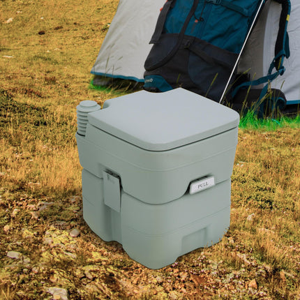 Portable Camping Toilet, 20L Flushable Porta Potty Portaloo with 2 Detachable Ta
