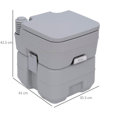Portable Camping Toilet, 20L Flushable Porta Potty Portaloo with 2 Detachable Ta