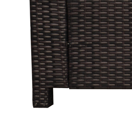 Garden Rattan 3-Seater All-Weather Wicker Metal Frame Chair with Fire Resistant Cushion - Brown