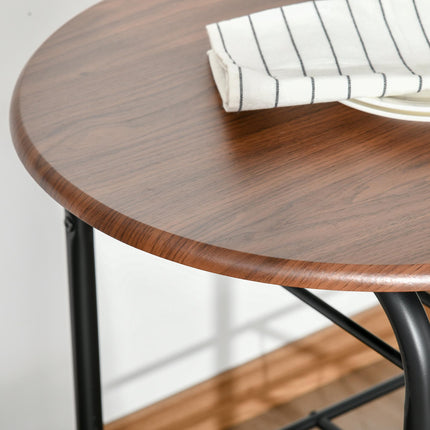 MDF 2 Person Dining Table Set with 2 Bar Stools - Oak & Black