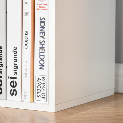 Six-Cube Bookcase Storage Unit with Anti-Tip Straps - White Wood Effect