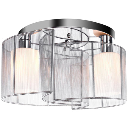Modern Chandelier, Semi-Flush Mount Ceiling Light with Glass Lampshade, 2 x E27