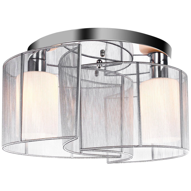 Modern Chandelier, Semi-Flush Mount Ceiling Light with Glass Lampshade, 2 x E27