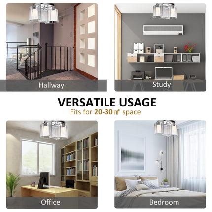 Modern Chandelier, Semi-Flush Mount Ceiling Light with Glass Lampshade, 2 x E27