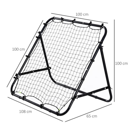 Adults Football Training Aid Multi-Sports Rebounder Net 108W x 100D x 65Hcm - Black