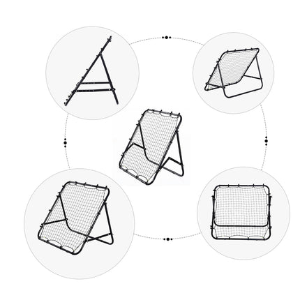 Adults Football Training Aid Multi-Sports Rebounder Net 108W x 100D x 65Hcm - Black