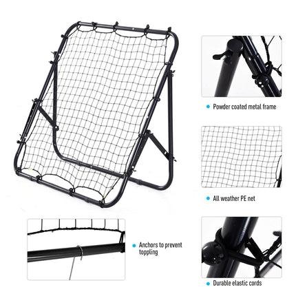 Adults Football Training Aid Multi-Sports Rebounder Net 108W x 100D x 65Hcm - Black