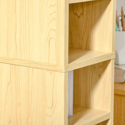 12-Tier Media Storage Cabinet for 204 CDs Multimedia Organizer Rack Stand - Oak Tone