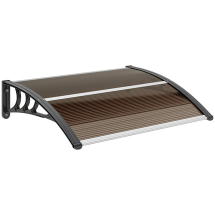 Modern Curved Polycarbonate Door Canopy with UV Protection - Brown