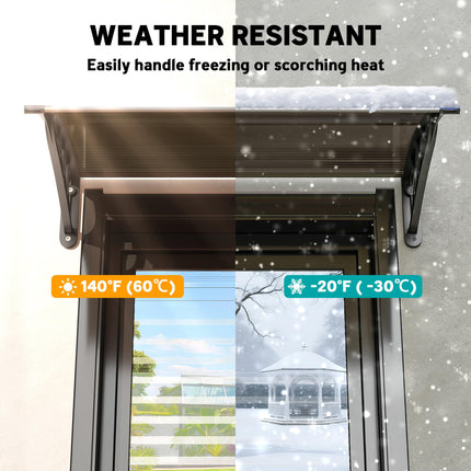 Modern Curved Polycarbonate Door Canopy with UV Protection - Brown