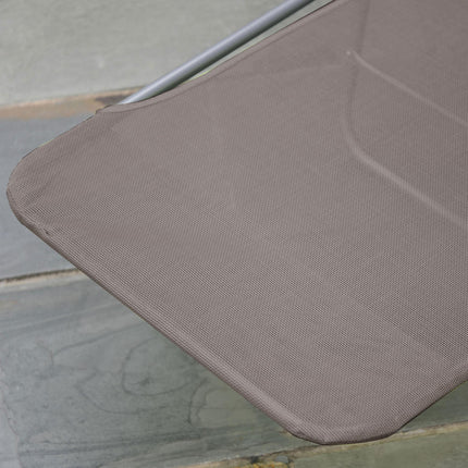 Adjustable Folding Sun Bed Chair Recliner Lounger for Garden and Patio - Coffee