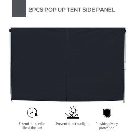3m Gazebo Exchangeable Side Panels with Window for 3x3 Gazebo - Black