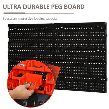 PP Wall Mounted 30-Compartment Tool Hardware Organiser - Red/Grey