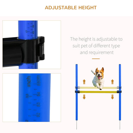Adjustable Pet Agility Training Set with Tunnel and Poles - Blue/Yellow
