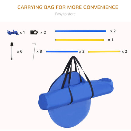 Adjustable Pet Agility Training Set with Tunnel and Poles - Blue/Yellow