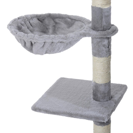 Cat Tree Kitten Scratching Post Climbing Activity Center 125cm - Grey