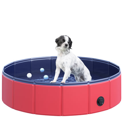 Foldable Pet Swimming Pool 80 cm Diameter - Red