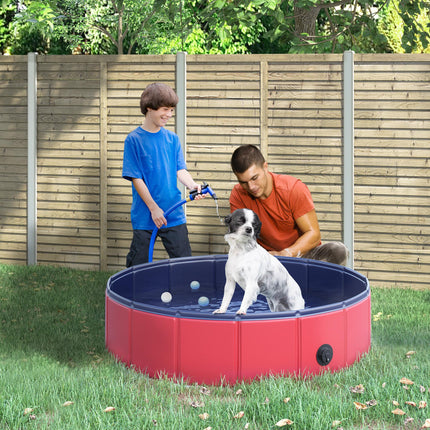 Foldable Pet Swimming Pool 80 cm Diameter - Red
