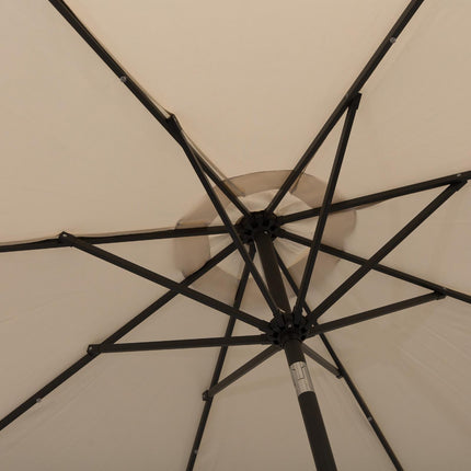 24 LED Solar Powered Patio Parasol with UV Resistant Fabric - Creamy White