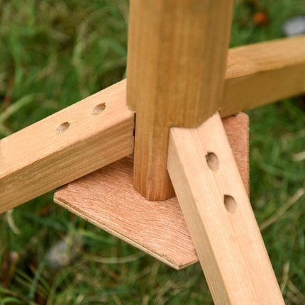 Wooden Freestanding Bird Table Feeding Station 139cm Tall - Natural