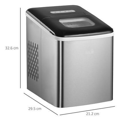 12kg Countertop Ice Maker Machine 24Hrs Stainless Steel - Black