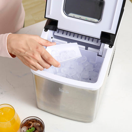 12kg Countertop Ice Maker Machine 24Hrs Stainless Steel - Black