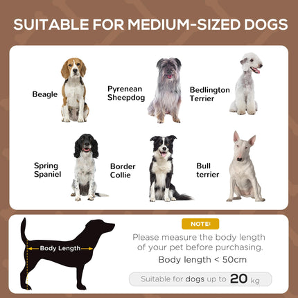 Raised Waterproof Elevated Dog Bed with UV Canopy for Medium Dogs - Coffee