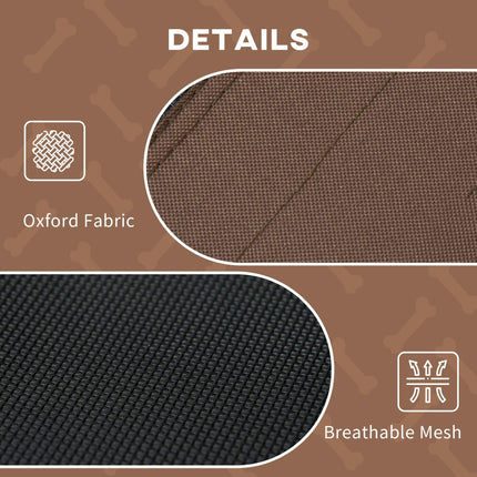 Raised Waterproof Elevated Dog Bed with UV Canopy for Medium Dogs - Coffee