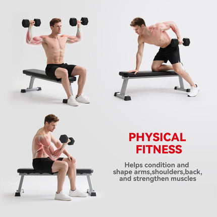 20KG Single Rubber Hex Dumbbell Portable Heavyweight Training - Black