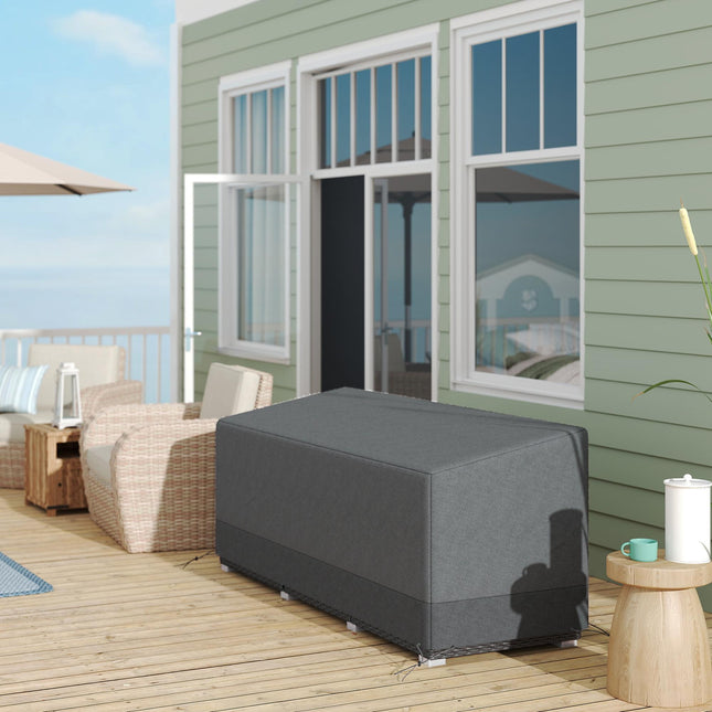 Rectangular 3 Seater Patio Sofa Furniture Cover 600D Oxford Fabric - Dark Grey