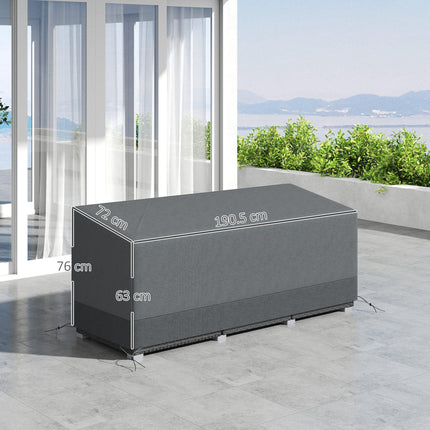 Rectangular 3 Seater Patio Sofa Furniture Cover 600D Oxford Fabric - Dark Grey