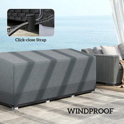 Rectangular 3 Seater Patio Sofa Furniture Cover 600D Oxford Fabric - Dark Grey