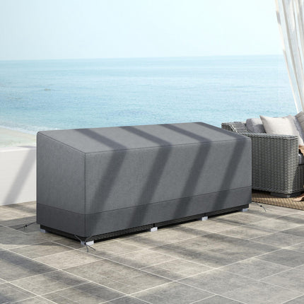 Rectangular 3 Seater Patio Sofa Furniture Cover 600D Oxford Fabric - Dark Grey