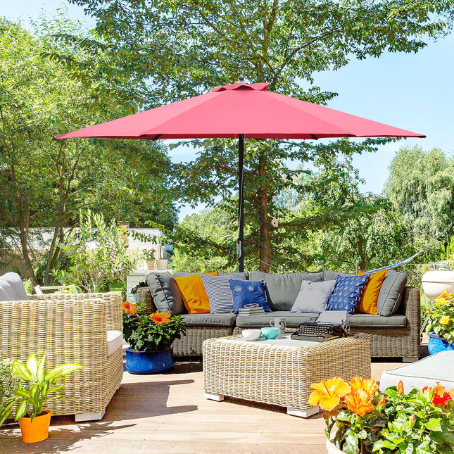 2.8m Garden Parasol Umbrella, Round Outdoor Market Table Umbrella Sun Shade Cano