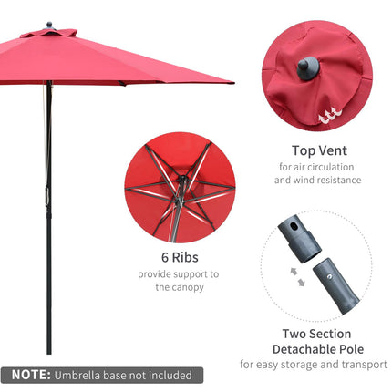 2.8m Garden Parasol Umbrella, Round Outdoor Market Table Umbrella Sun Shade Cano
